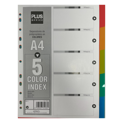 Dividers - Plastic Dividers / Separators x5 coloured tabs