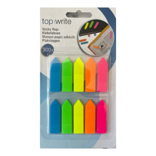Sticky Notes - Pointer Arrow Flag Marker x5 Colours