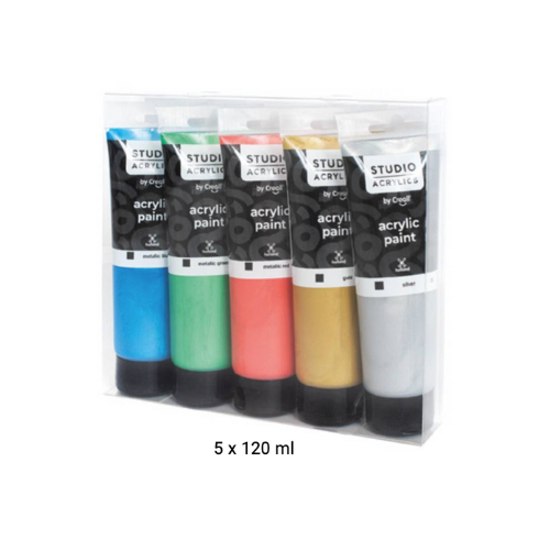 Paint - Acrylics - Studio Acrylics Set - 120ml - Metallic Colours - Creall