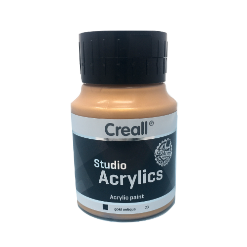 Paint - Acrylic - Acrylic Paint - 500ml (Big) - Professional - Gold Antique (Creall)