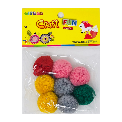 Crafts - Pompoms - Large with Cashmere Finish (Pack of 8)