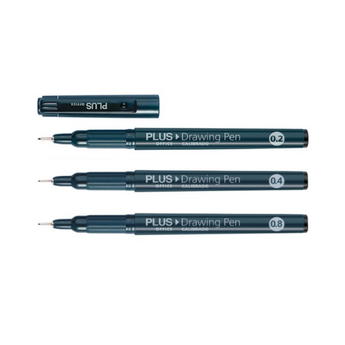 Drawing Pen Set - Liquid Ink - (Pack of 3 pens with different tip sizes)