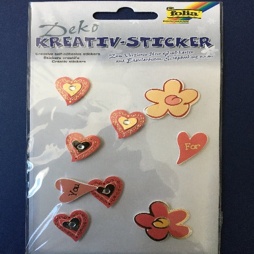 Stickers - 3D Stickers Set (Flowers and Hearts)