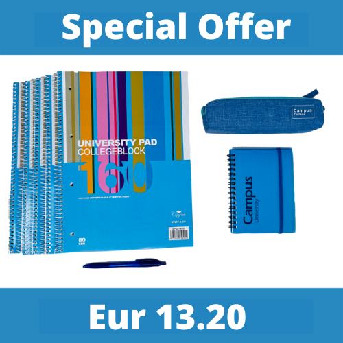 SPECIAL OFFER - 5 Writing Pads, 1 Pencil Case, 1 Small Writing Pad and 1 Gel Pen