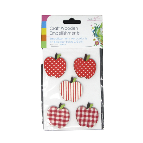 Wooden Adhesive Embellishments (Apples)