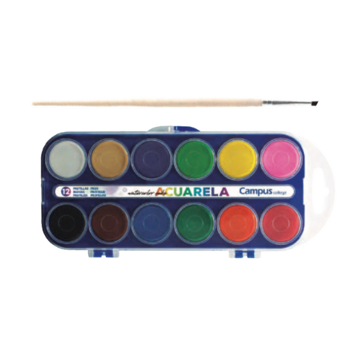 Paint - Water Colours - Set with Paintbrush - Campus