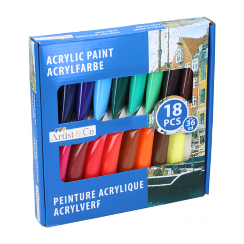 Paint - Acrylic - Acrylic Paint Jumbo Set x18 - 36ml - Normal Quality