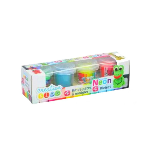 Modelling Material - Playdough Set - Neon Colours - 4 tubs of 55g each