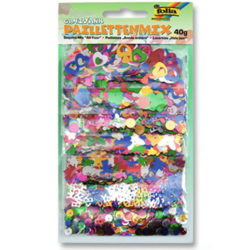 Crafts - Sequins Mix - All Year - 40g (Folia)