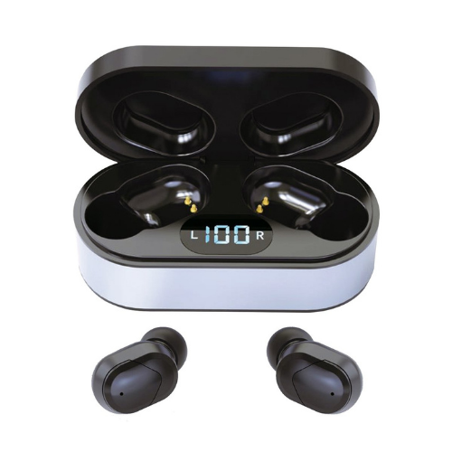 Earphones - Platinet Bluetooth V5.0 TWS Earphones Sport + Charging Station Black