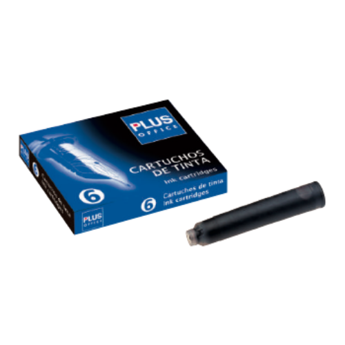 Refill Cartridges for Pens - Blue - (Pack of 6) (Plus Office)