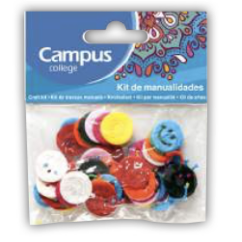 Crafts Campus - Smileys Confetti Felt Coloured - 8mm (Packet of 60 pieces)