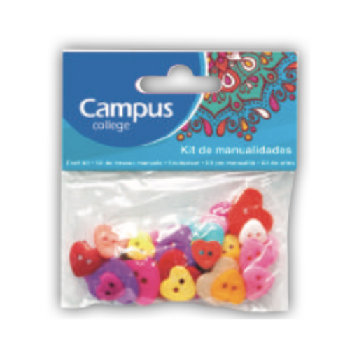 Crafts Campus - Heart Buttons - (Packet of 40 pieces)