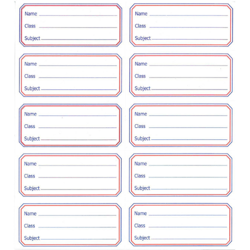 Work Books Label Labels for Copybooks / Exercise Books