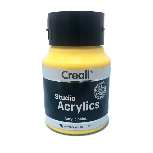 Paint - Acrylic - Acrylic Paint - 500ml (Big) - Professional - Primary Yellow (Creall)