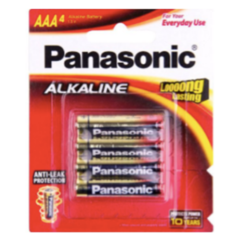 Batteries - AAA - Panasonic Alkaline (Pack of 4)