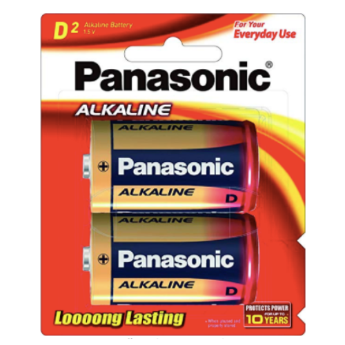 Batteries - D - Panasonic Alkaline (Pack of 2)