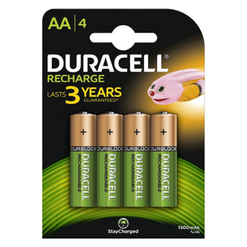 Batteries -  Duracell AA rechargeable - 1300mAh B4